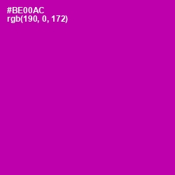 #BE00AC - Violet Eggplant Color Image