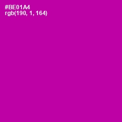 #BE01A4 - Violet Eggplant Color Image