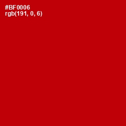 #BF0006 - Guardsman Red Color Image