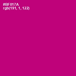 #BF017A - Lipstick Color Image