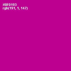 #BF0193 - Violet Eggplant Color Image
