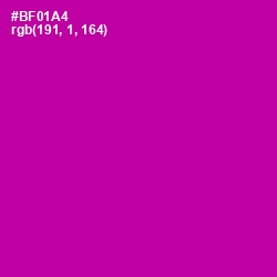 #BF01A4 - Violet Eggplant Color Image