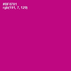 #BF0781 - Medium Red Violet Color Image