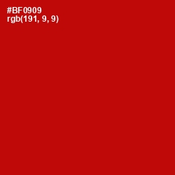 #BF0909 - Guardsman Red Color Image