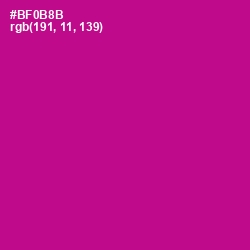 #BF0B8B - Medium Red Violet Color Image