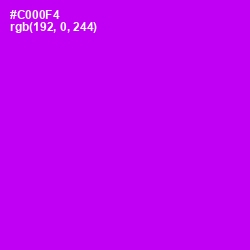 #C000F4 - Magenta / Fuchsia Color Image
