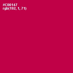 #C00147 - Maroon Flush Color Image