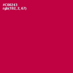 #C00243 - Maroon Flush Color Image