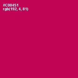 #C00451 - Maroon Flush Color Image