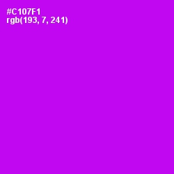 #C107F1 - Magenta / Fuchsia Color Image