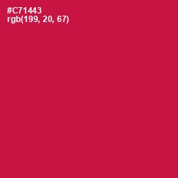 #C71443 - Maroon Flush Color Image