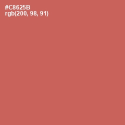 #C8625B - Red Damask Color Image