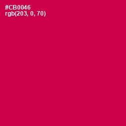 #CB0046 - Maroon Flush Color Image