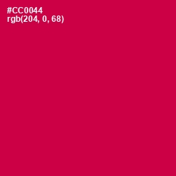 #CC0044 - Maroon Flush Color Image