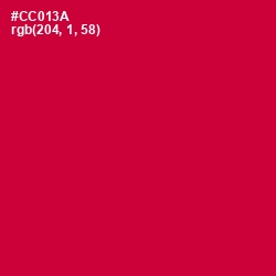 #CC013A - Crimson Color Image