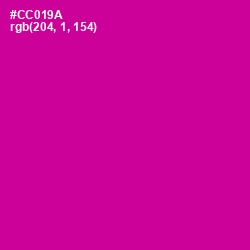 #CC019A - Red Violet Color Image