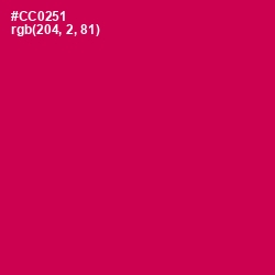 #CC0251 - Razzmatazz Color Image