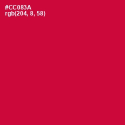 #CC083A - Crimson Color Image