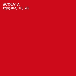 #CC0A1A - Monza Color Image