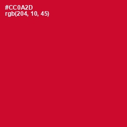 #CC0A2D - Crimson Color Image