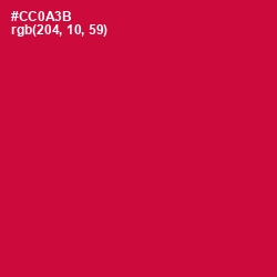 #CC0A3B - Crimson Color Image