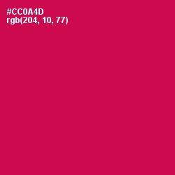 #CC0A4D - Maroon Flush Color Image