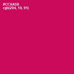 #CC0A5B - Razzmatazz Color Image