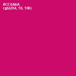 #CC0A6A - Razzmatazz Color Image