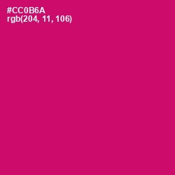 #CC0B6A - Razzmatazz Color Image