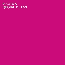 #CC0B7A - Razzmatazz Color Image