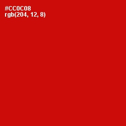 #CC0C08 - Monza Color Image