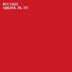 #CC1A25 - Cardinal Color Image