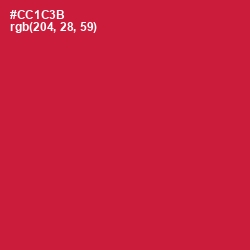 #CC1C3B - Cardinal Color Image