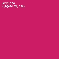 #CC1C66 - Cerise Red Color Image