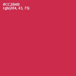 #CC2B4B - Brick Red Color Image