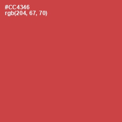 #CC4346 - Fuzzy Wuzzy Brown Color Image