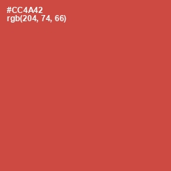 #CC4A42 - Fuzzy Wuzzy Brown Color Image