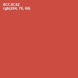 #CC4C42 - Fuzzy Wuzzy Brown Color Image