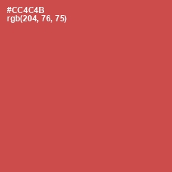 #CC4C4B - Fuzzy Wuzzy Brown Color Image
