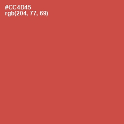 #CC4D45 - Fuzzy Wuzzy Brown Color Image