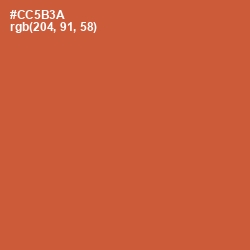 #CC5B3A - Flame Pea Color Image