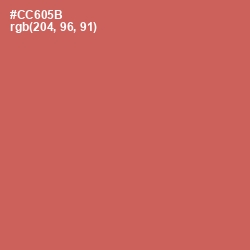 #CC605B - Red Damask Color Image