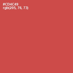 #CD4C49 - Fuzzy Wuzzy Brown Color Image