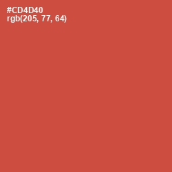 #CD4D40 - Fuzzy Wuzzy Brown Color Image