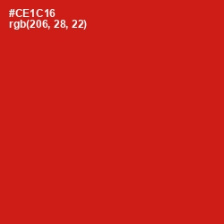 #CE1C16 - Monza Color Image