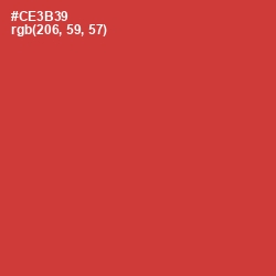 #CE3B39 - Flush Mahogany Color Image