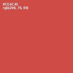 #CE4C45 - Fuzzy Wuzzy Brown Color Image