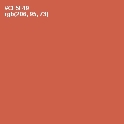 #CE5F49 - Fuzzy Wuzzy Brown Color Image
