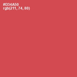 #D34A50 - Fuzzy Wuzzy Brown Color Image