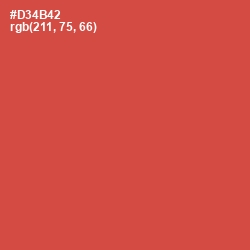 #D34B42 - Fuzzy Wuzzy Brown Color Image